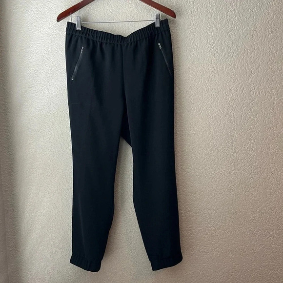 J. Crew Women’s Pull On Jogger Pants Side Zipper 10 Black - Picture 2 of 7